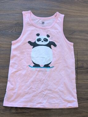 Girls Tea Panda Skateboarding Tank